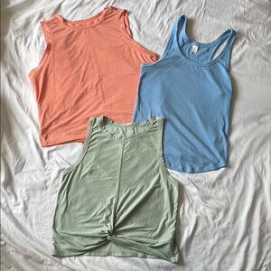 Women's Sleeveless Tops - Peach, Blue, and Green